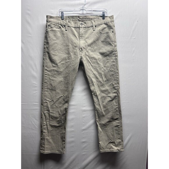 Levi’s 513 Slim Straight Mens 38x30 Khaki Tan Jeans Actual 38x29 - Picture 2 of 8